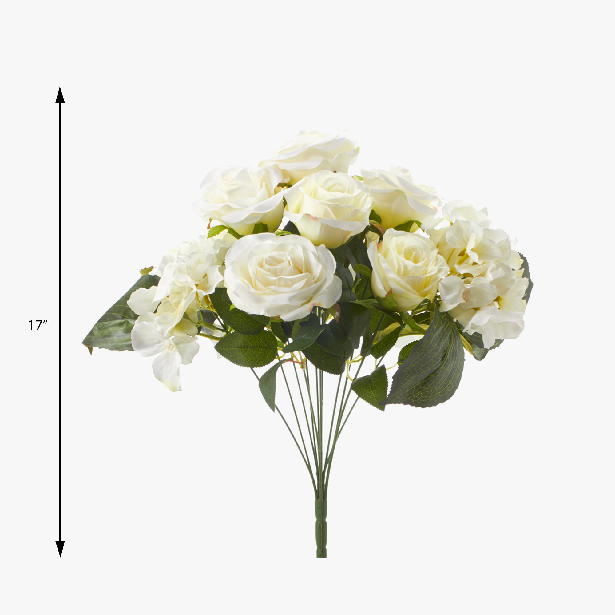 ARTIFICIAL WHITE ROSES A BUNCH WITH SEVERAL BUDS HOME DECOR/CENTER PIECES (NO VASE)
