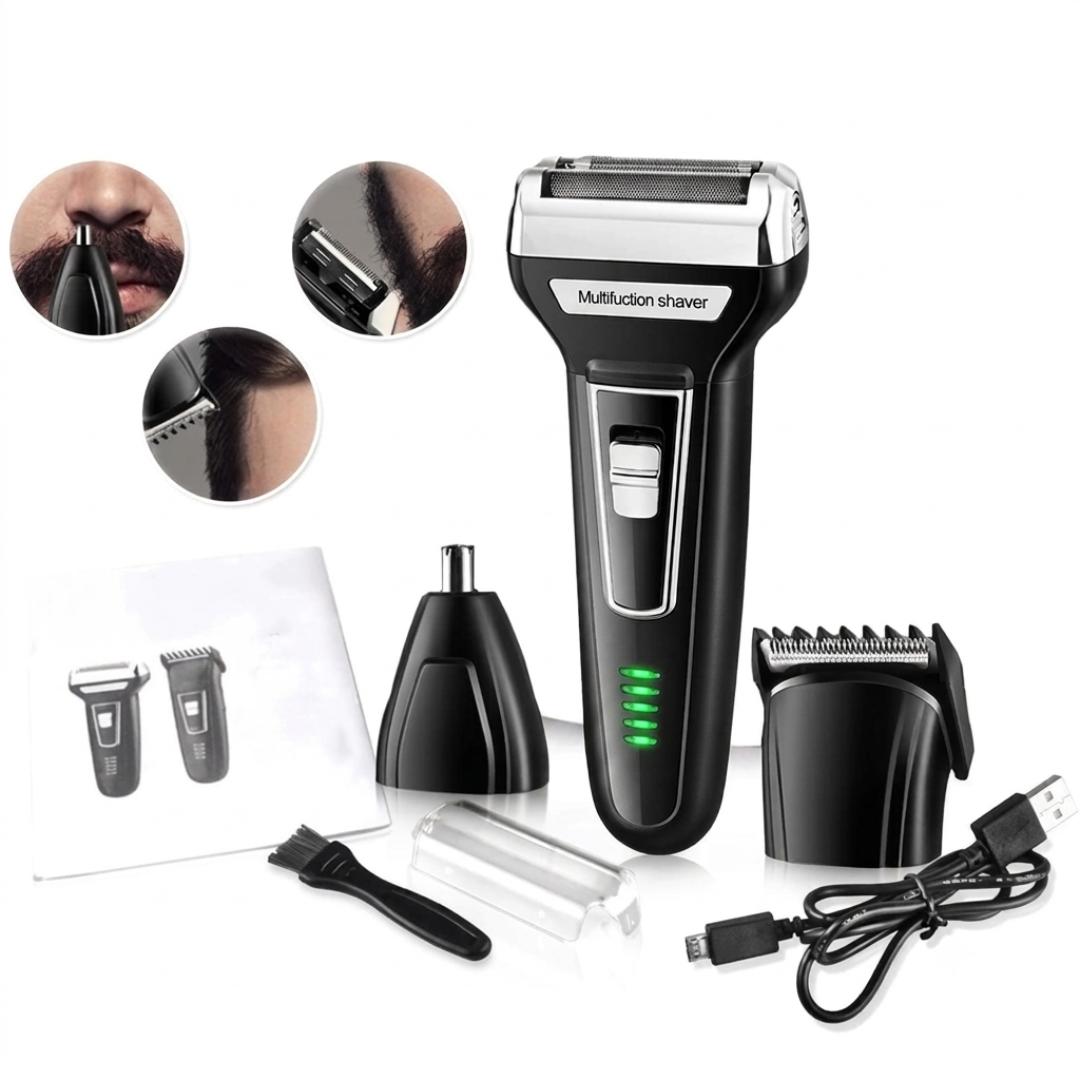 3 In 1 Rechargeable Electric Grooming Kit Hair Clipper Beard Shaver Nose & Ear Trimmer Cordless Hair Cutting Machine For Men