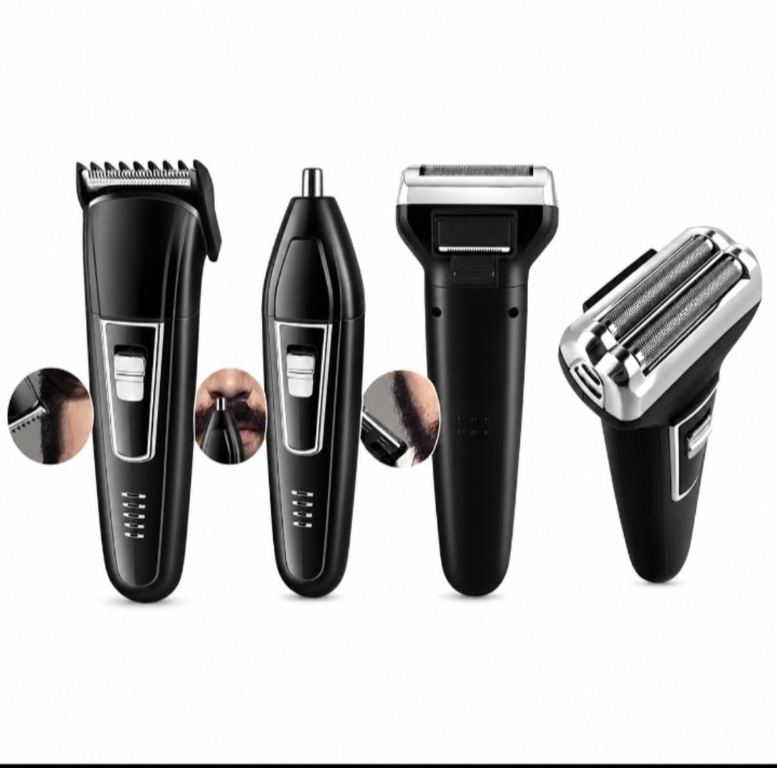 3 In 1 Rechargeable Electric Grooming Kit Hair Clipper Beard Shaver Nose & Ear Trimmer Cordless Hair Cutting Machine For Men