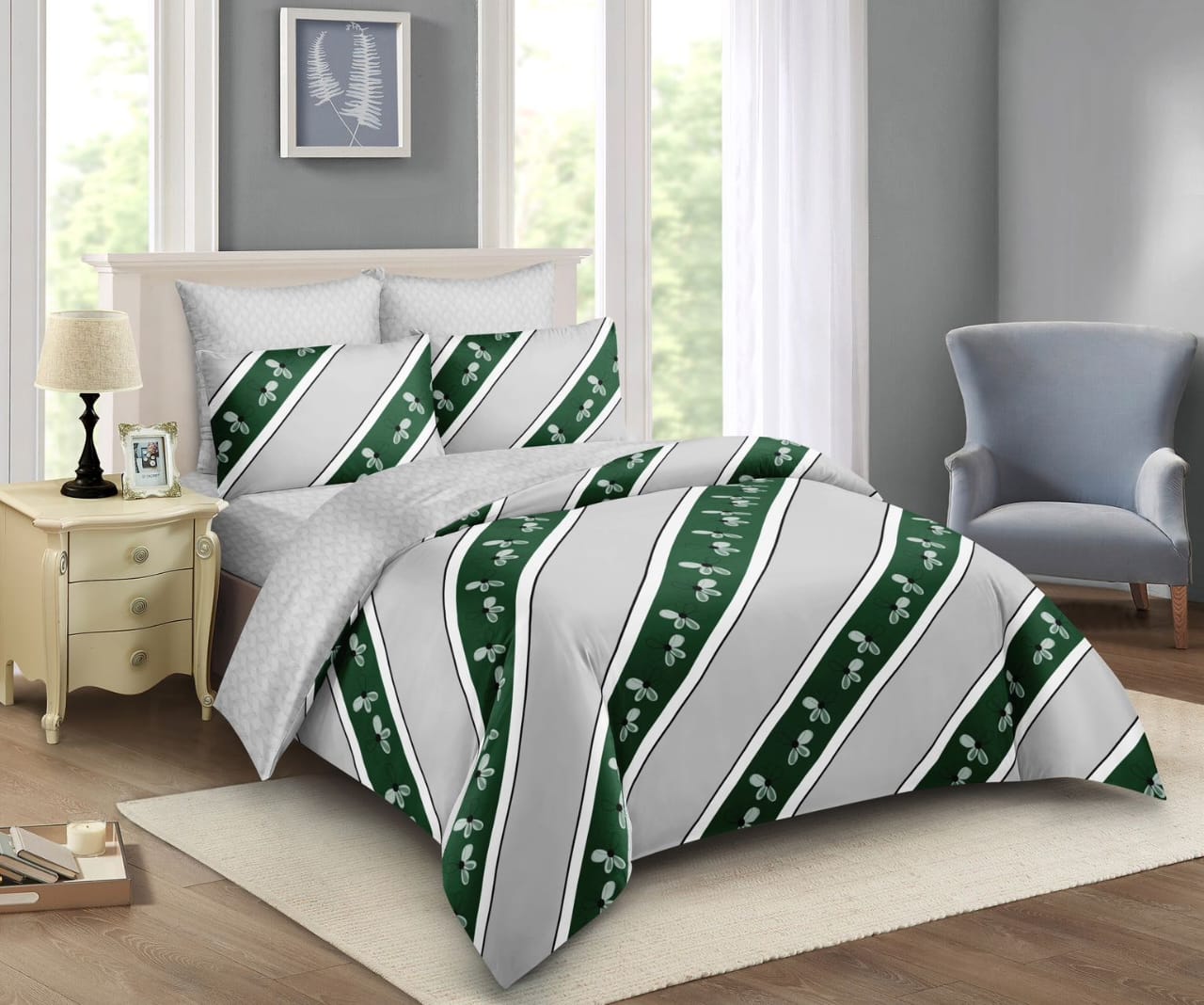 🛒 VALUE OFFER 🛒 -  4 Piece Cotton Binded Duvet Set 5x6 With Bedsheet & 2 Pillowcases Soft Warm Durable Bedding Set High Quality