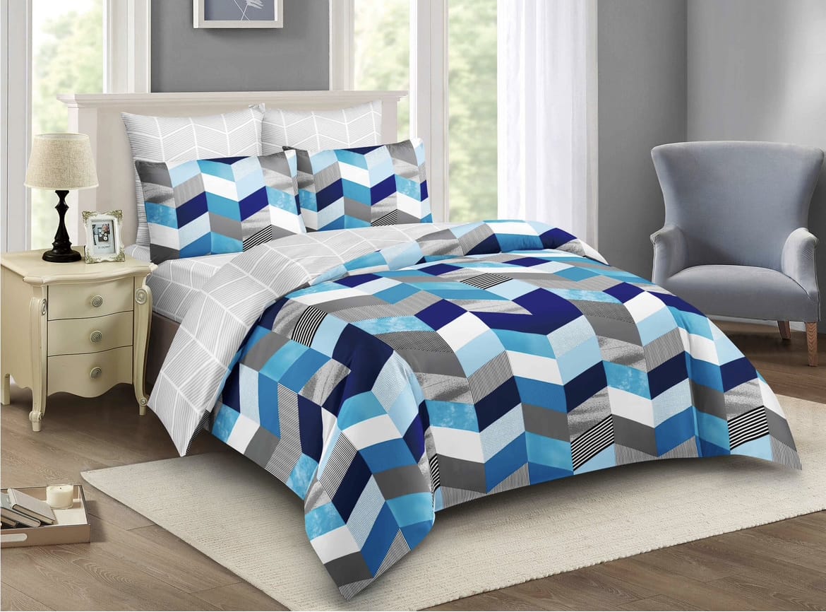 🛒 VALUE OFFER 🛒 -  4 Piece Cotton Binded Duvet Set 5x6 With Bedsheet & 2 Pillowcases Soft Warm Durable Bedding Set High Quality
