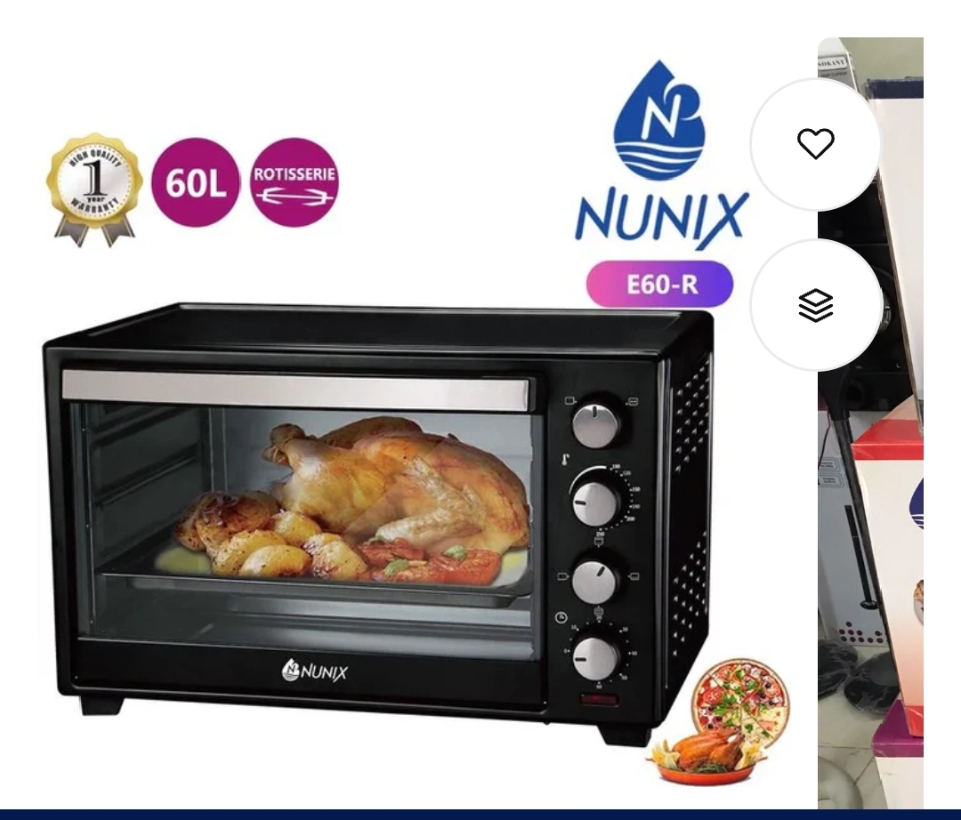 💰 LOW PRICE OFFER 💰 - A 1 pc 60 litres Nunix 60 Litres Electric Rotisserie Oven with Double Hot Plate, model E60-R . at affordable price and of very high quality