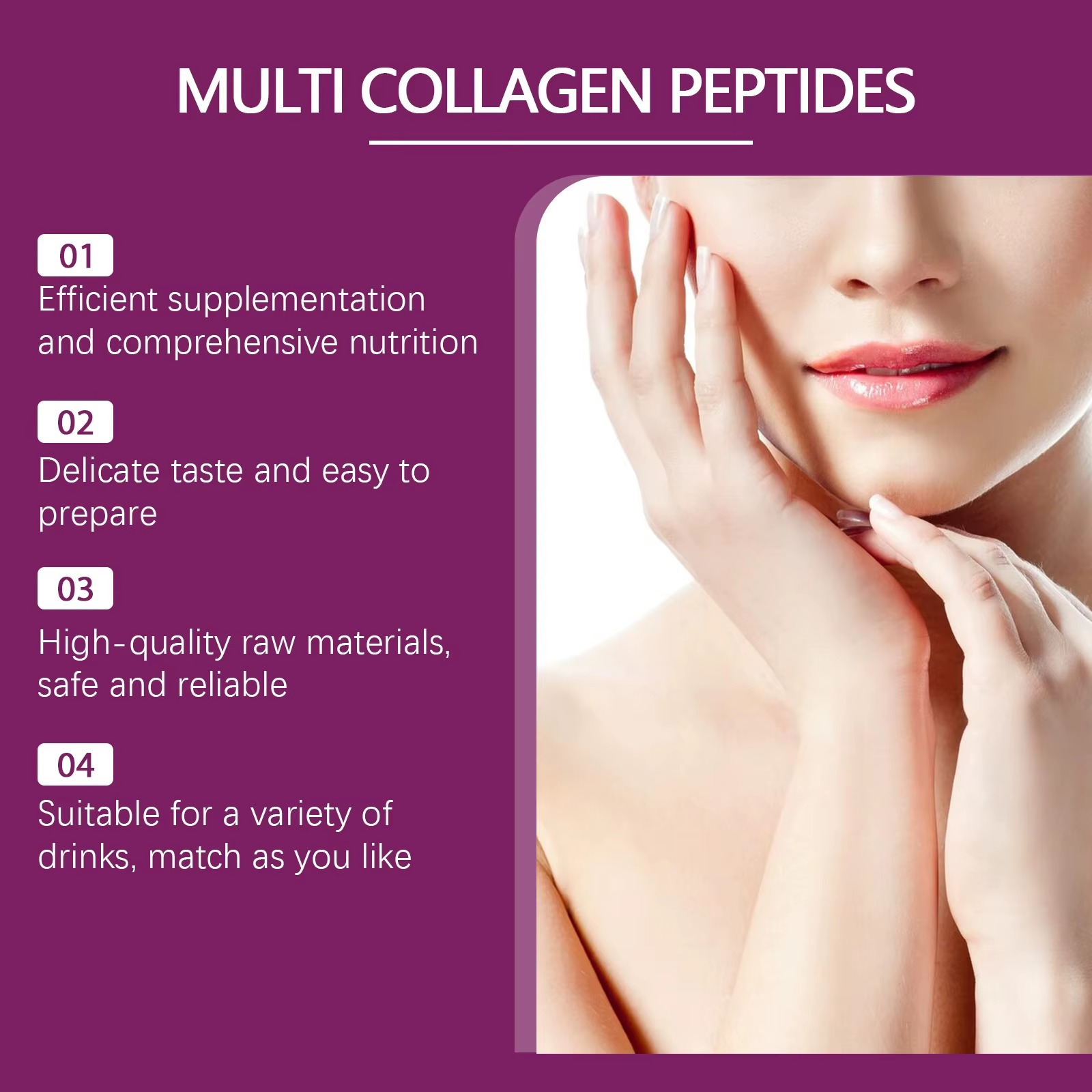 Multi Collagen Peptides 1lb (453.6g) Deep Anti Aging Structural Matrix Unflavored Cellular Protein Infused With Hyaluronic Acid And Vitamin C To Smooth Skin Tone And Support Mobility