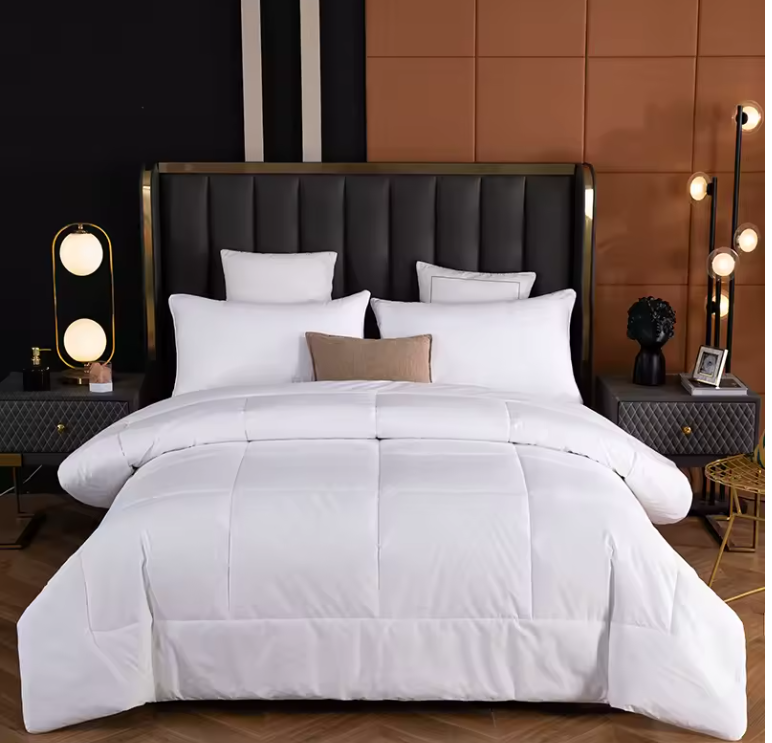 Cheap Soft Hotel Style Full Size Custom Luxury Quilted Microfiber Duvet  white duvet blanket, 1 bedsheet 2 pillowcases.