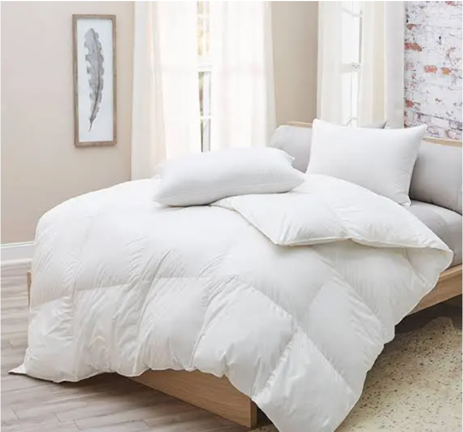 Cheap Soft Hotel Style Full Size Custom Luxury Quilted Microfiber Duvet  white duvet blanket, 1 bedsheet 2 pillowcases.