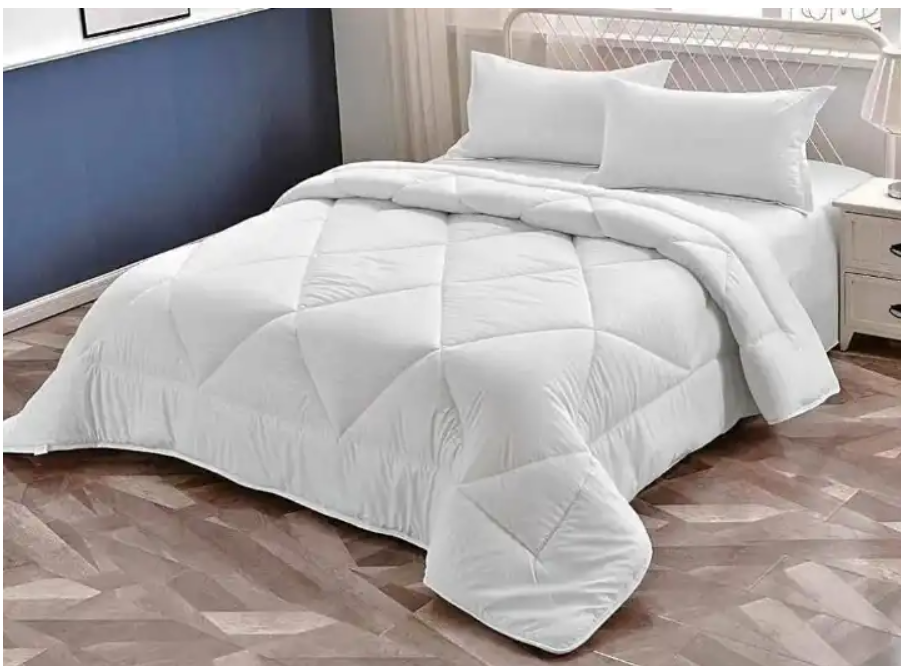 Cheap Soft Hotel Style Full Size Custom Luxury Quilted Microfiber Duvet  white duvet blanket, 1 bedsheet 2 pillowcases.