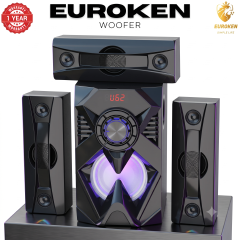 【Exclusive Offer】NEW EUROKEN EK-601 3.1CH With 20,000 PMPO Subwoofer Speaker  Home Theatre Audio System  With Remote Control BLUETOOTH/USB/SD/FM