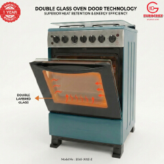 【LIMITED OFFER】 EUROCHEF 60X65 EGT65-3G1E-E Home Improvement 67l  Free Standing Gas Cooker  3 Gas +1 Hotplate Kitchen Appliance With Electric Oven