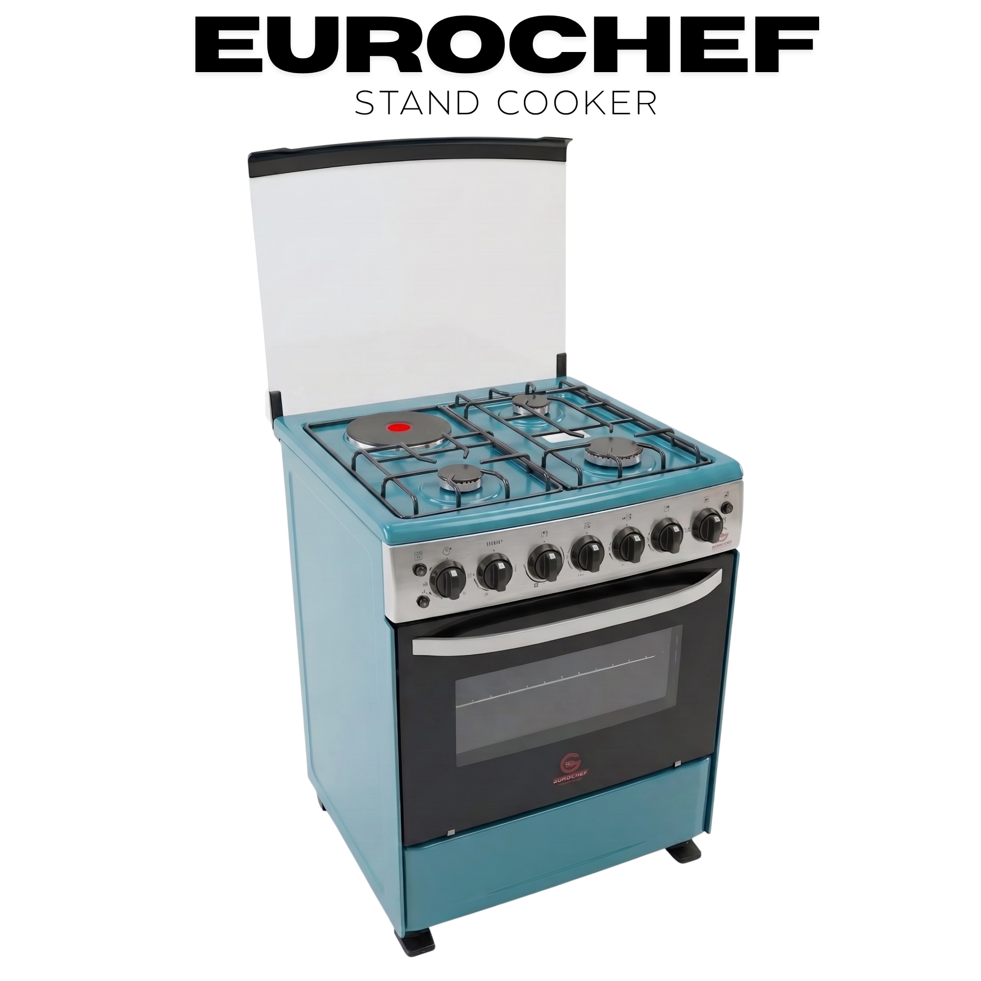 【LIMITED OFFER】 EUROCHEF 60X65 EGT65-3G1E-E Home Improvement 67l  Free Standing Gas Cooker  3 Gas +1 Hotplate Kitchen Appliance With Electric Oven