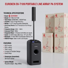 【Limited Offer】New Euroken EK-T109 Portable Wireless Speaker  System  with Bluetooth FM/SD Mem card Support with Super Bass Boost