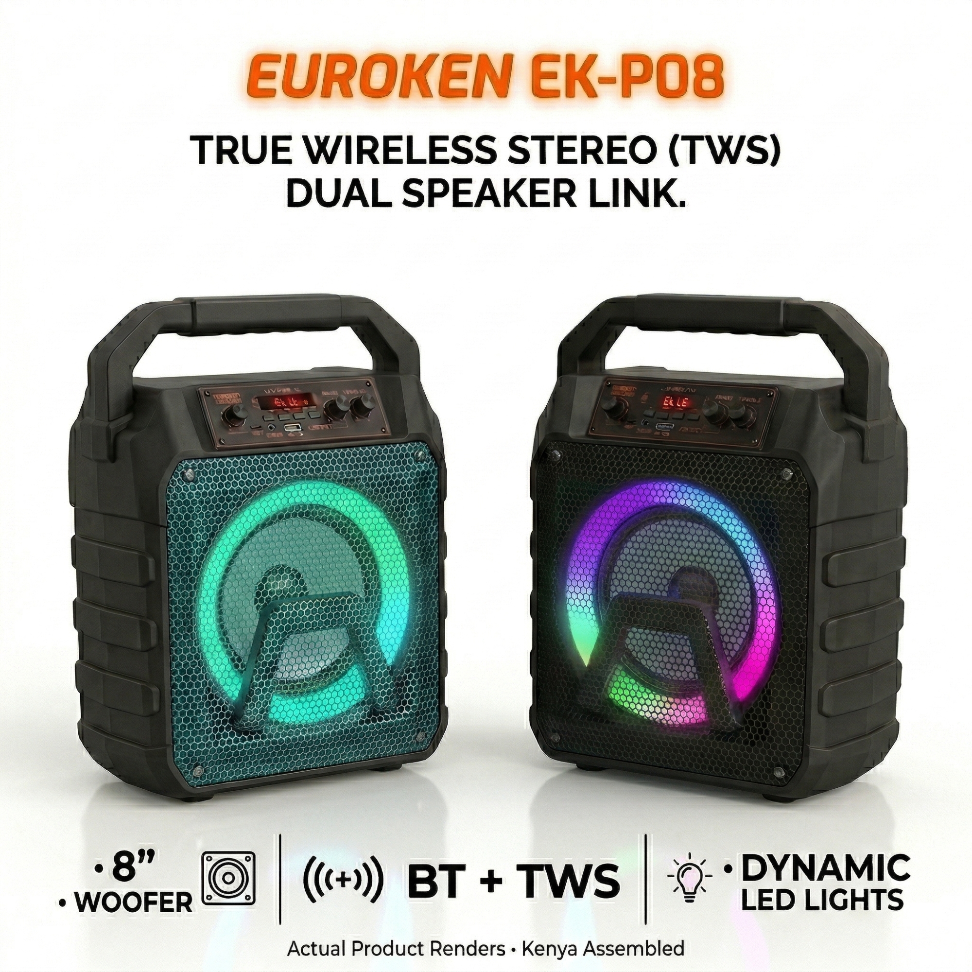 New EK-P08 8.0  inch active rechargeable portable Bluetooth speaker