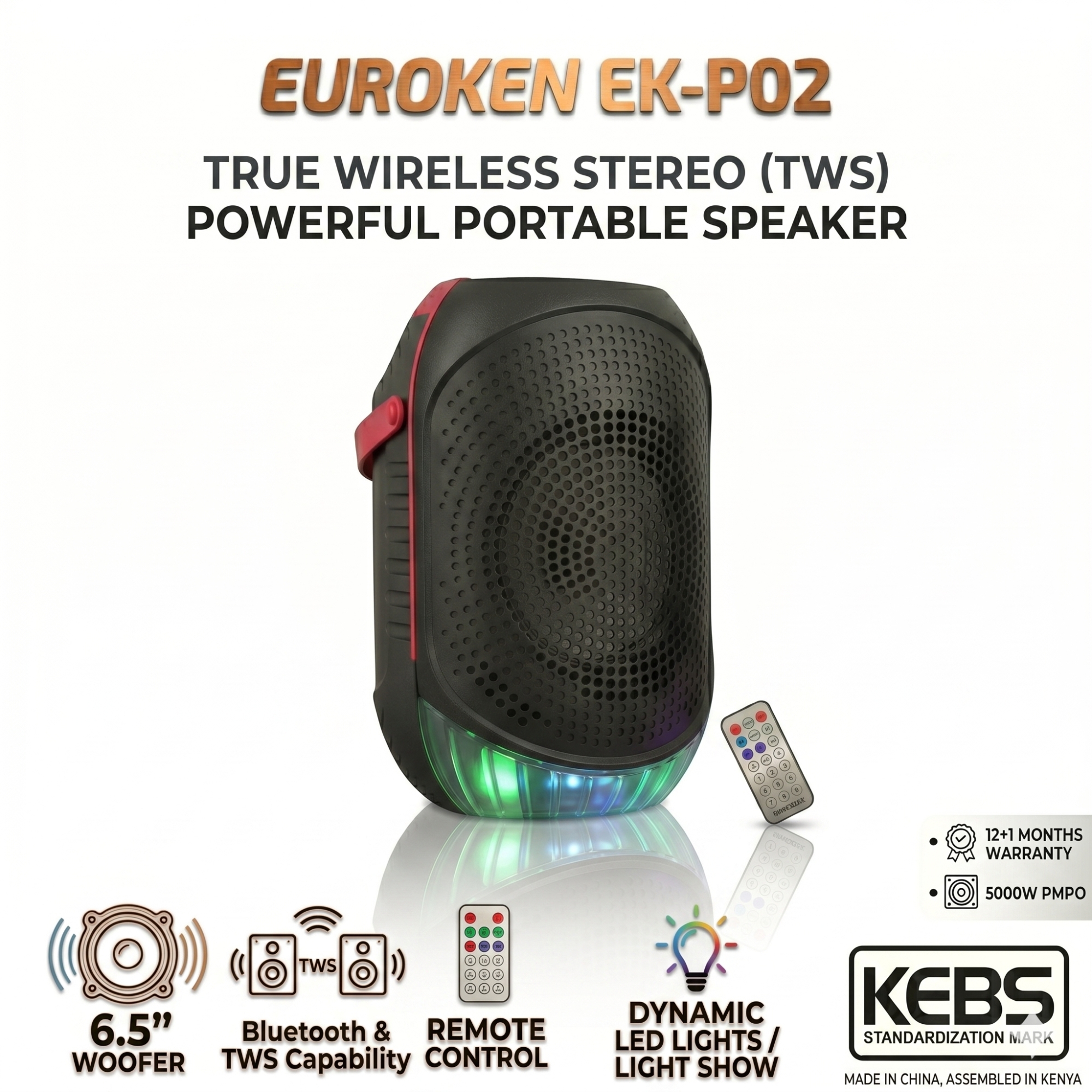 New EK-P02 6.5 inch active rechargeable portable Bluetooth speaker