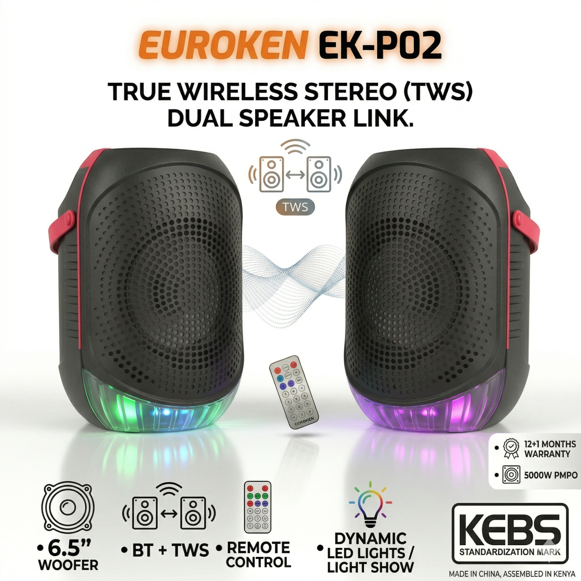 New EK-P02 6.5 inch active rechargeable portable Bluetooth speaker