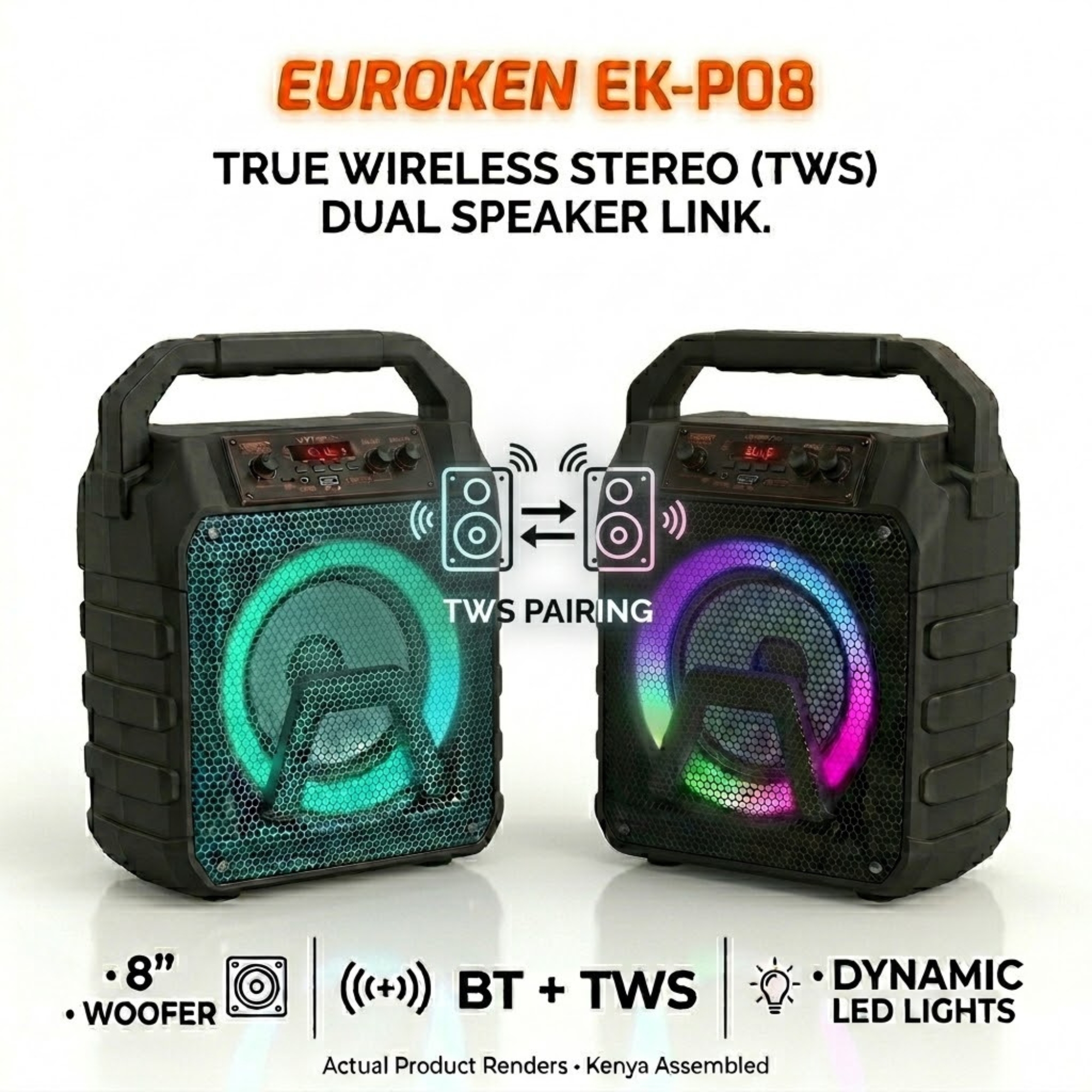 New EK-P08 8.0  inch active rechargeable portable Bluetooth speaker