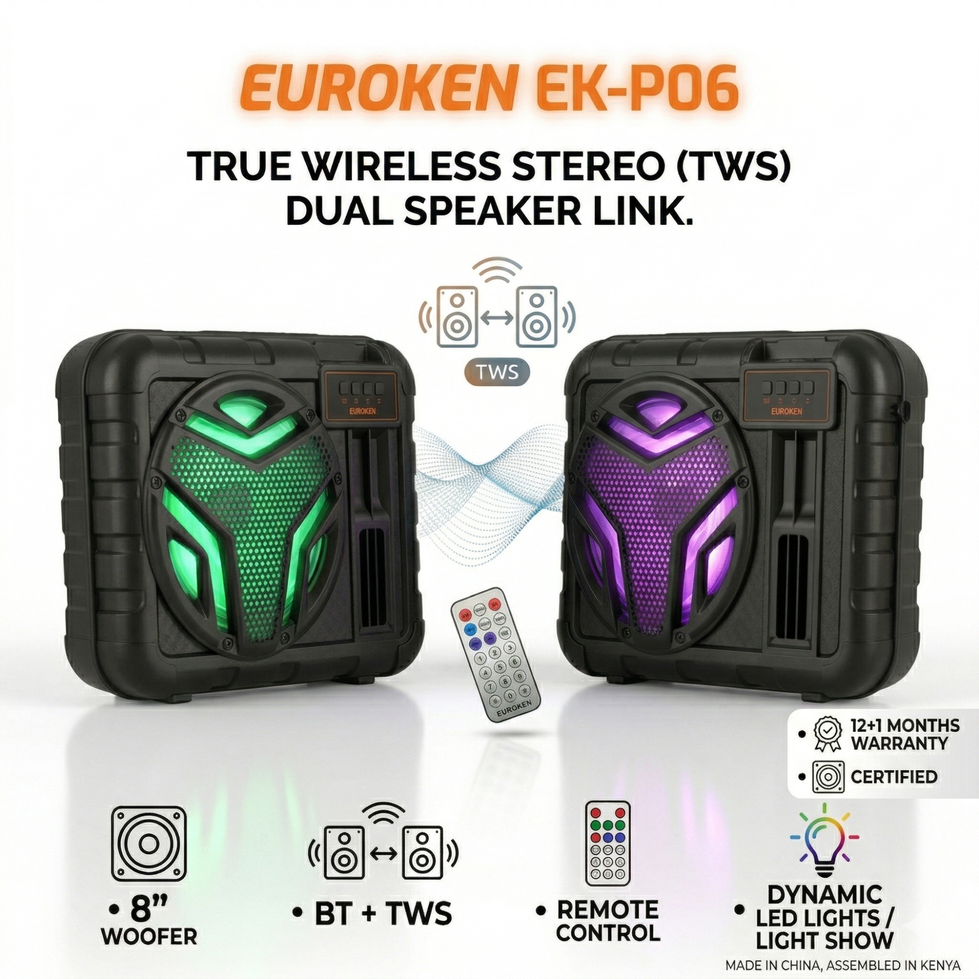 New EK-P06 8.0  inch active rechargeable portable Bluetooth speaker