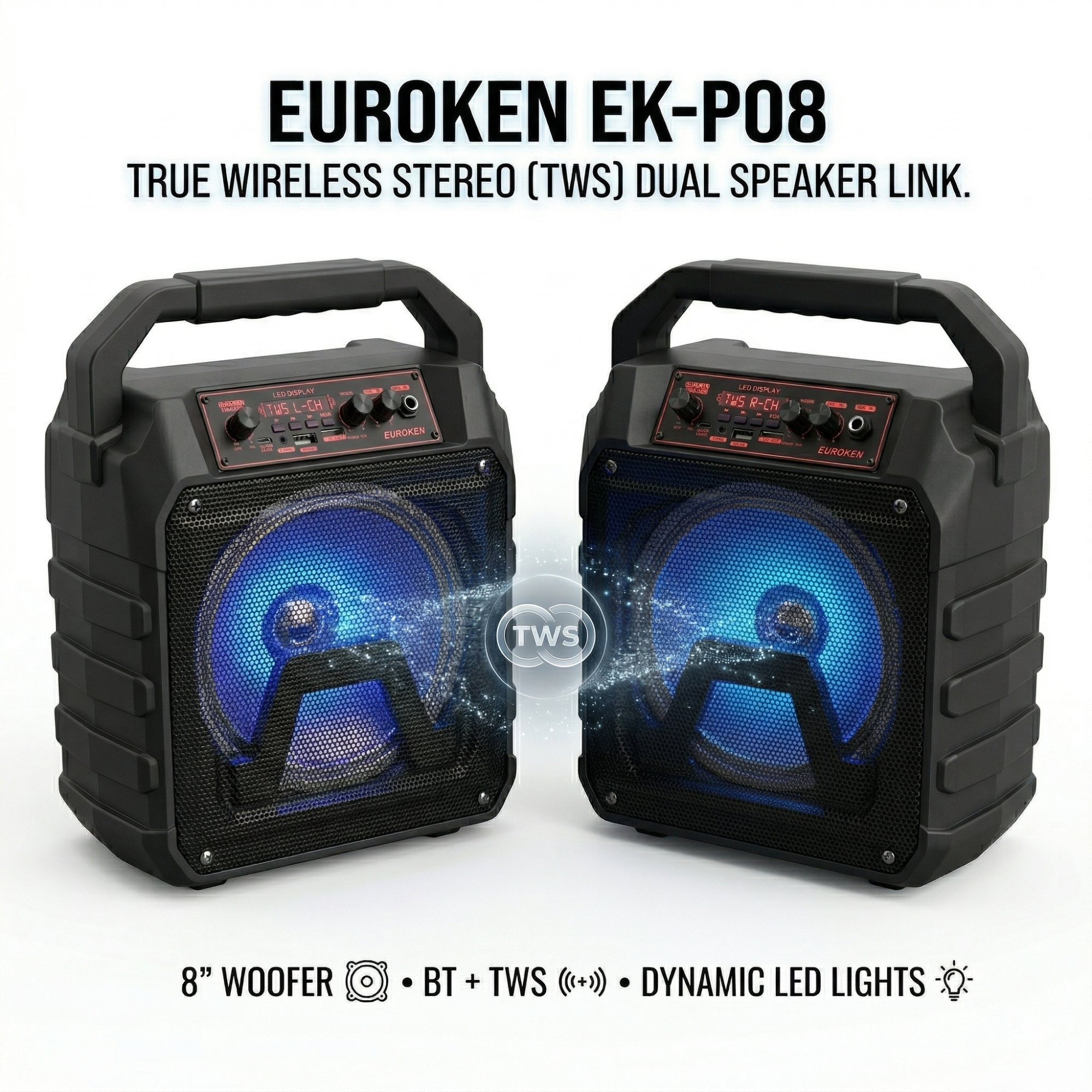 New EK-P08 8.0  inch active rechargeable portable Bluetooth speaker