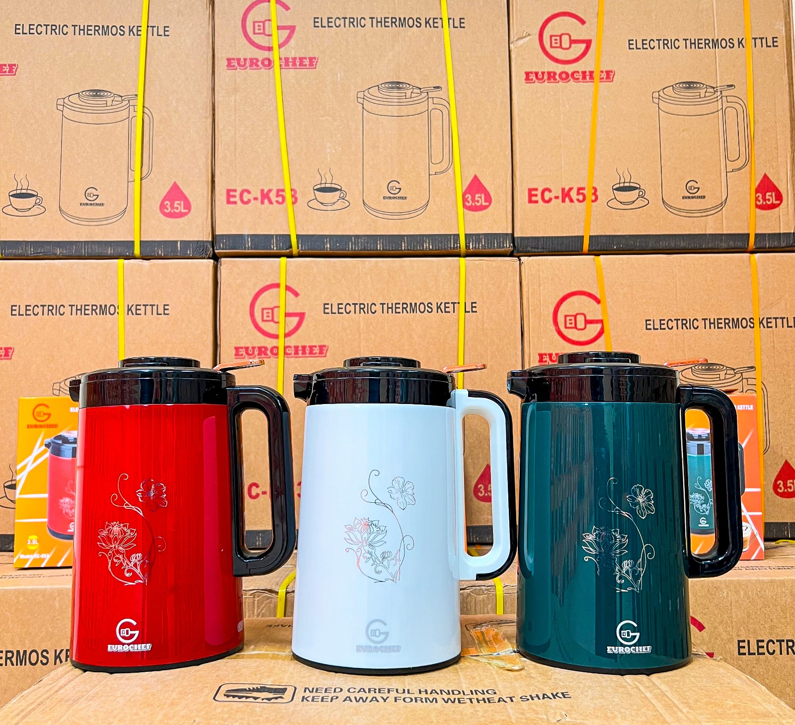 【Limited Offer】 EUROCHEF EC-K53  3.5L 2-in-1 Electric Thermos Kettle & Cordless Water Boiler – Auto Shut-Off