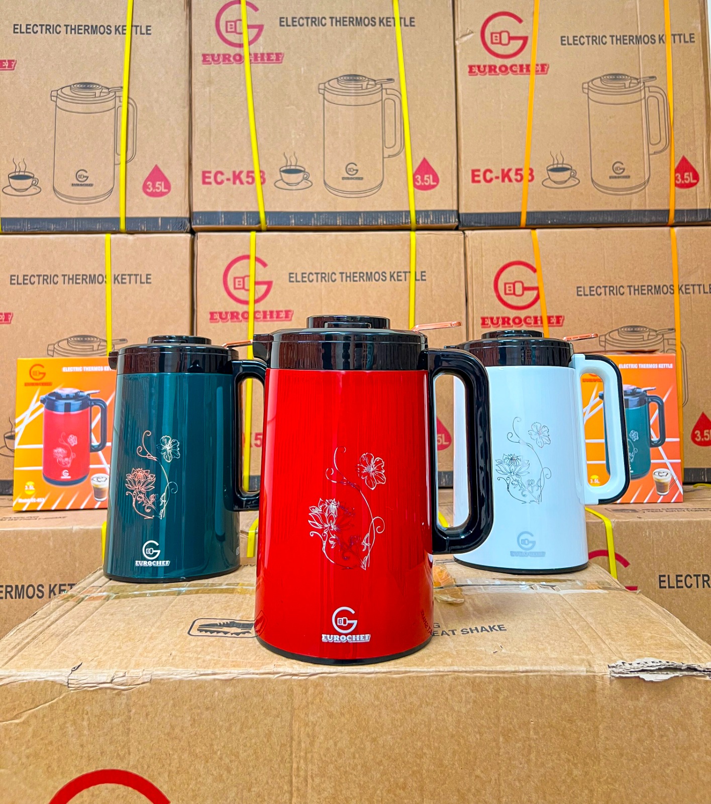 【Limited Offer】 EUROCHEF EC-K53  3.5L 2-in-1 Electric Thermos Kettle & Cordless Water Boiler – Auto Shut-Off