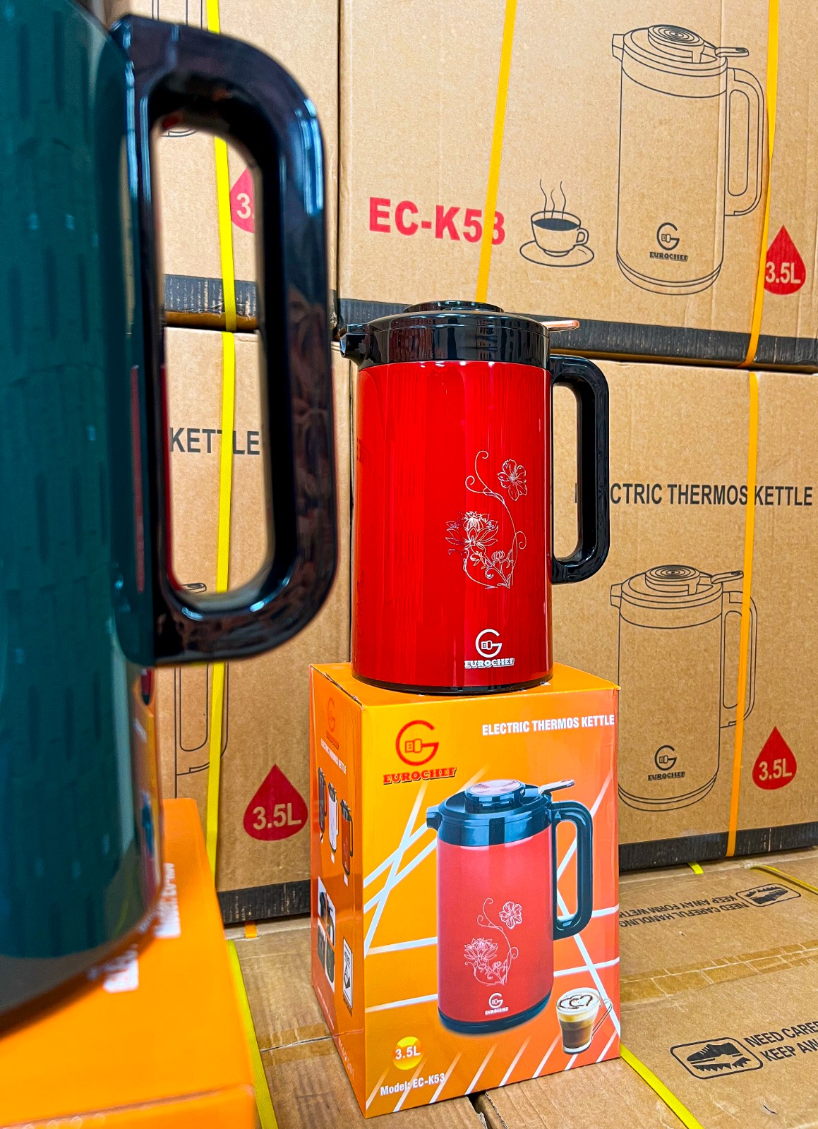 【Limited Offer】 EUROCHEF EC-K53  3.5L 2-in-1 Electric Thermos Kettle & Cordless Water Boiler – Auto Shut-Off