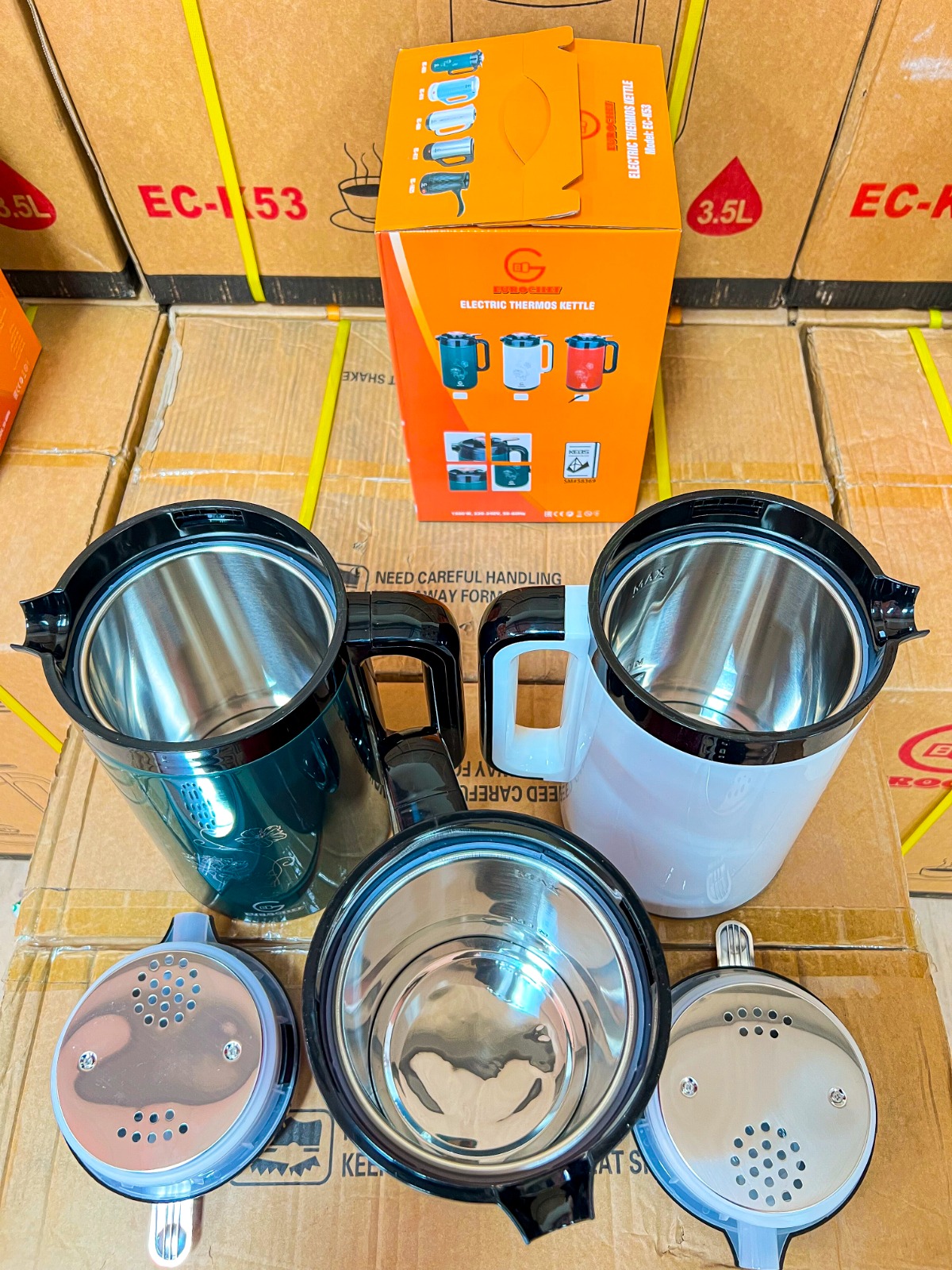 【Limited Offer】 EUROCHEF EC-K53  3.5L 2-in-1 Electric Thermos Kettle & Cordless Water Boiler – Auto Shut-Off