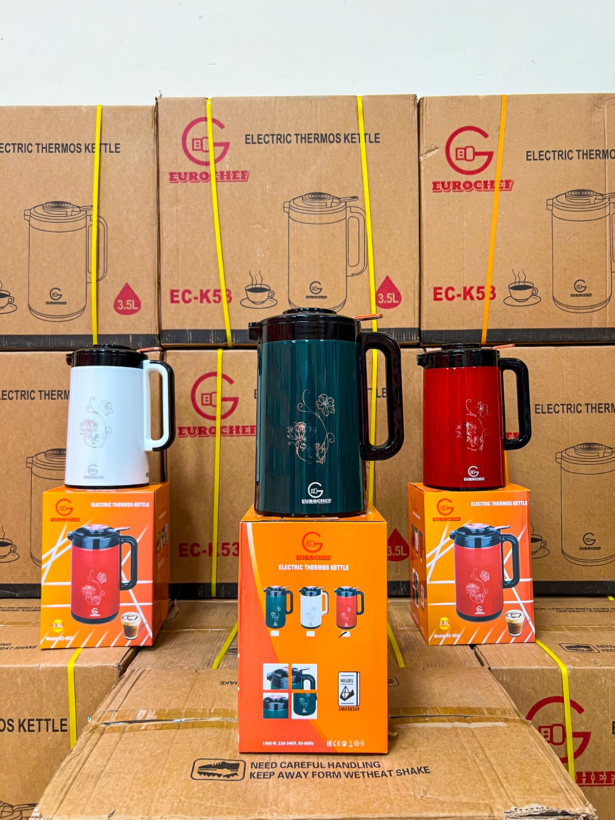 【Limited Offer】 EUROCHEF EC-K53  3.5L 2-in-1 Electric Thermos Kettle & Cordless Water Boiler – Auto Shut-Off