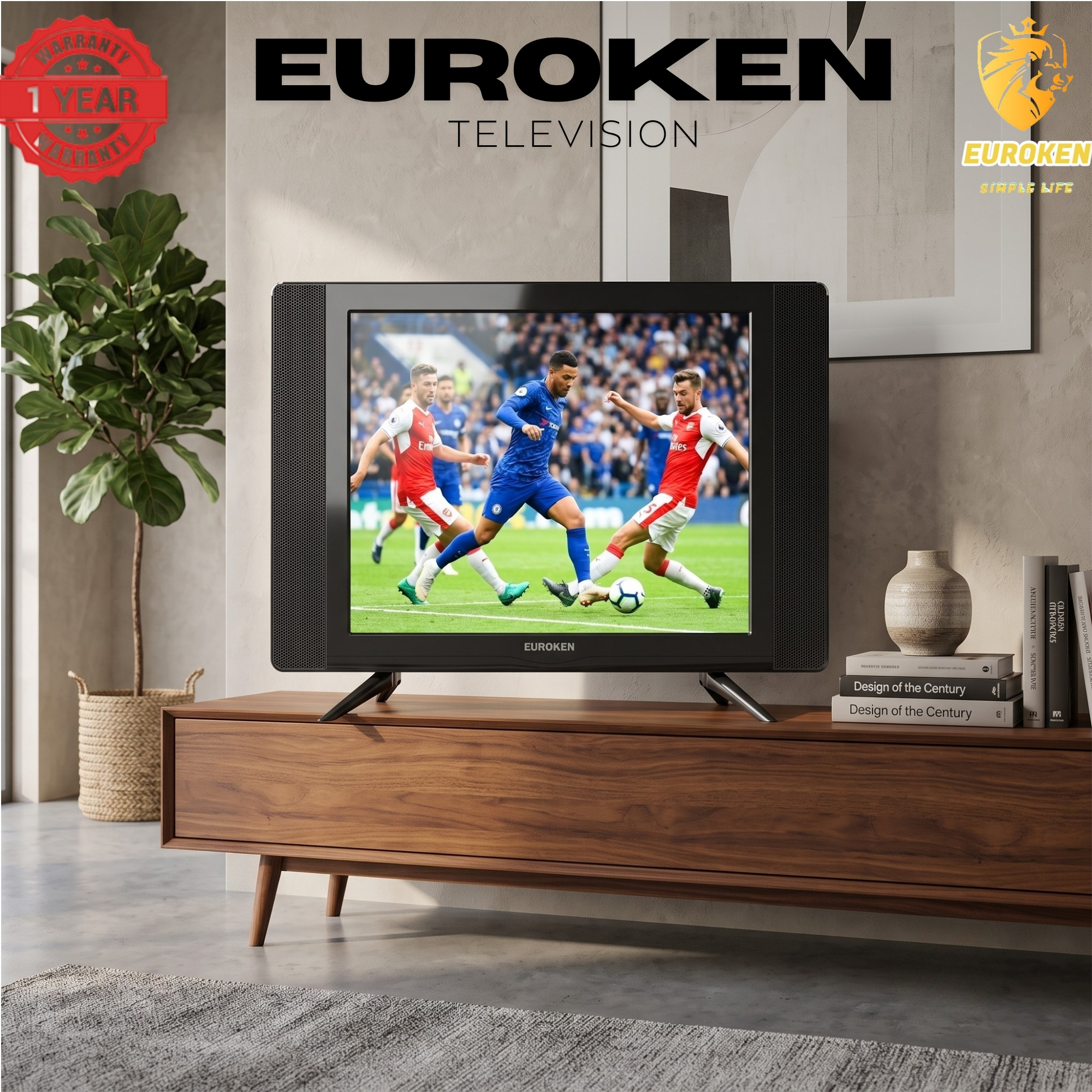 【Limited Offer】 Euroken HS-22LS19T2 19" Inch Full Screen Display Television Ac/dc Digital Led Tv With Inbuilt Decoder For Local Channels Wide Color Enhancer, Usb Hdmi Ports