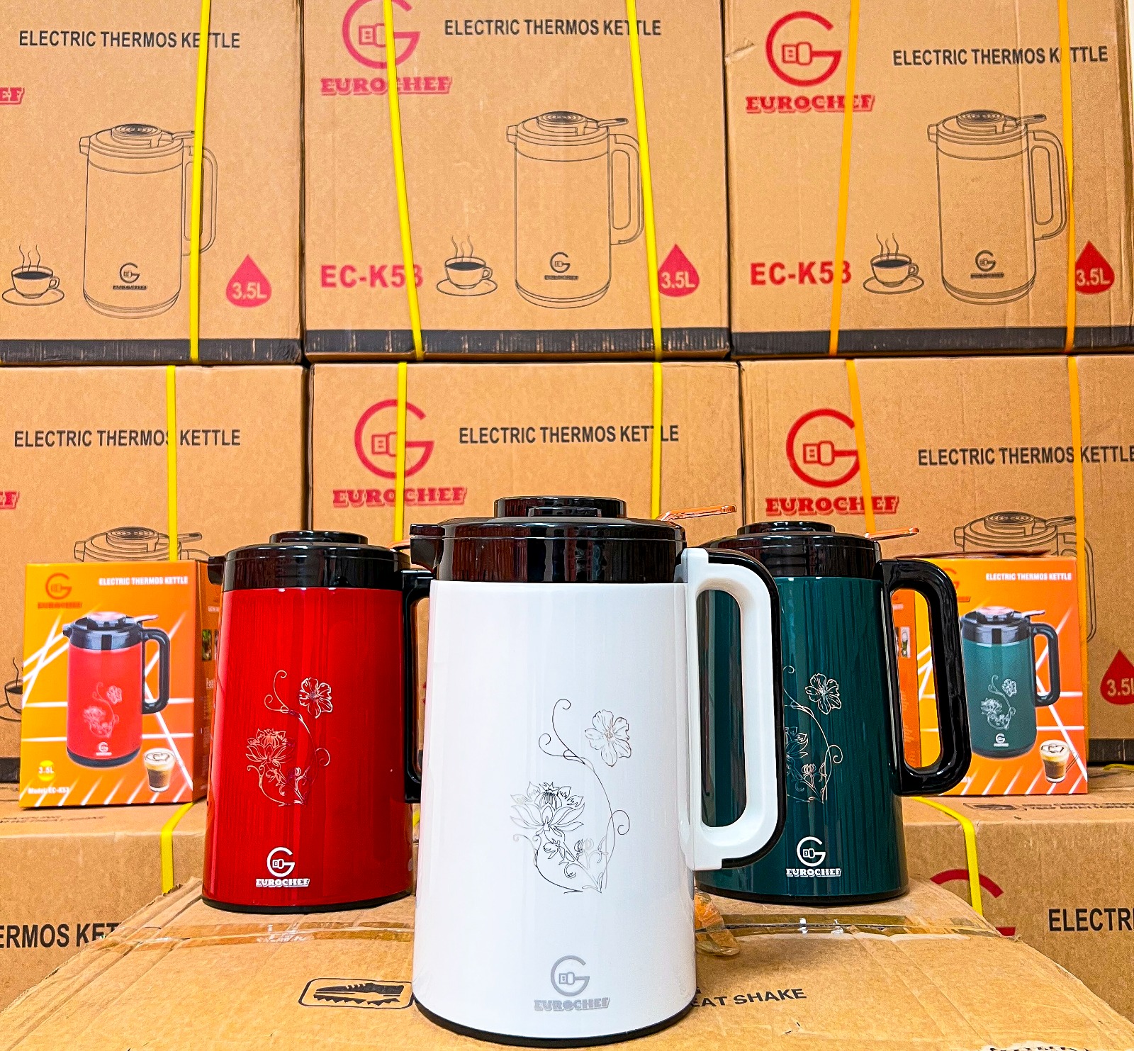 【Limited Offer】 EUROCHEF EC-K53  3.5L 2-in-1 Electric Thermos Kettle & Cordless Water Boiler – Auto Shut-Off