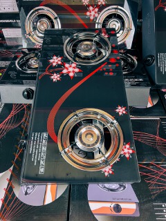 【Limited Offer】EUROCHEF ST-B002P Tornado Design Burner Two Burner Glass Top Table Gas Cooker -BLACK