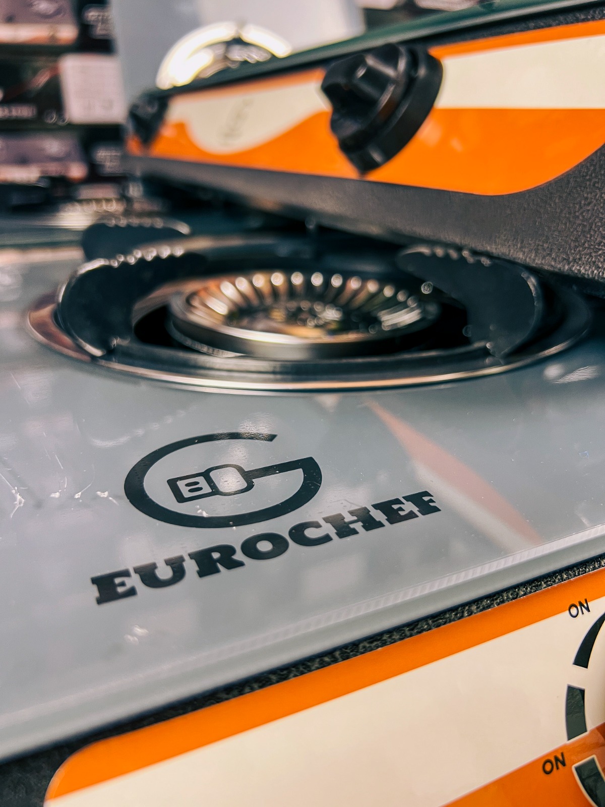 【Limited Offer】EUROCHEF ST-B002M Tornado Design Burner Two Burner Glass Top Table Gas Cooker -Grey