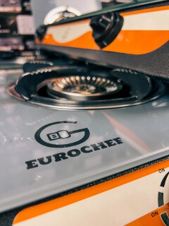 【Limited Offer】EUROCHEF ST-B002M Tornado Design Burner Two Burner Glass Top Table Gas Cooker -Grey