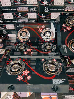 【Limited Offer】EUROCHEF ST-B002P Tornado Design Burner Two Burner Glass Top Table Gas Cooker -BLACK