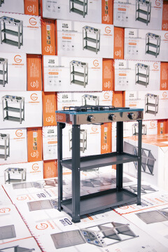 【Exclusive Offer】 EUROCHEF EC-6073(2+1)  Simple Standing Cooker 2 Gas 1 Hot Plate Cooker With Shelves & No Oven