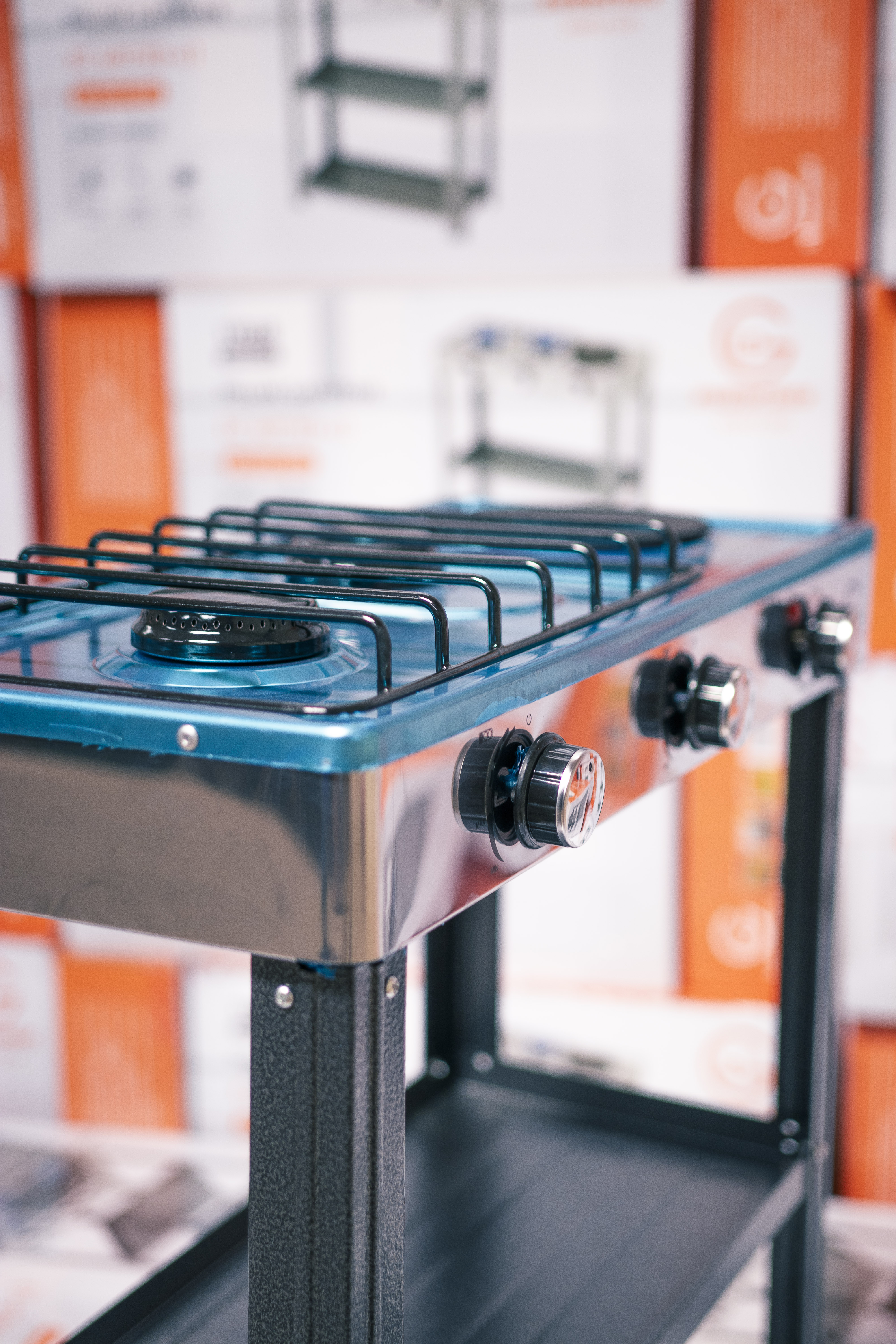 【Exclusive Offer】 EUROCHEF EC-6073(2+1)  Simple Standing Cooker 2 Gas 1 Hot Plate Cooker With Shelves & No Oven