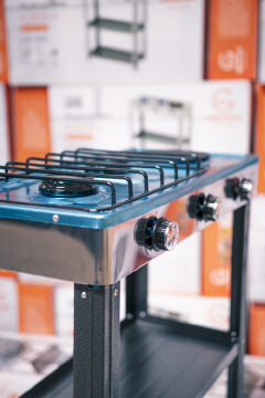 【Exclusive Offer】 EUROCHEF EC-6073(2+1)  Simple Standing Cooker 2 Gas 1 Hot Plate Cooker With Shelves & No Oven