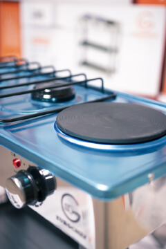 【Exclusive Offer】 EUROCHEF EC-6073(2+1)  Simple Standing Cooker 2 Gas 1 Hot Plate Cooker With Shelves & No Oven