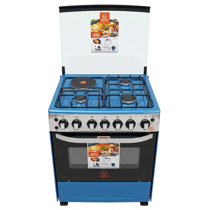 【LIMITED OFFER】 EUROCHEF 60X65 EGT65-3G1E-E Home Improvement 67l  Free Standing Gas Cooker  3 Gas +1 Hotplate Kitchen Appliance With Electric Oven