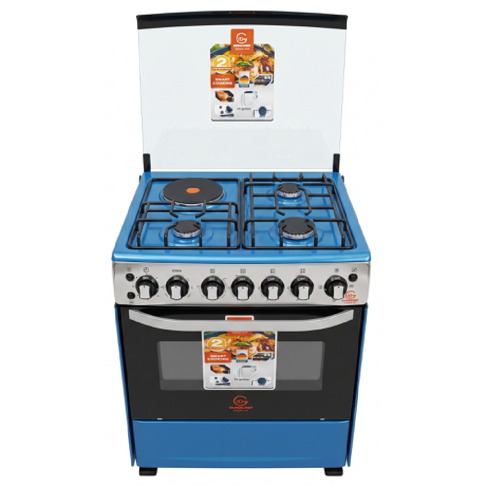 【LIMITED OFFER】 EUROCHEF 60X65 EGT65-3G1E-E Home Improvement 67l  Free Standing Gas Cooker  3 Gas +1 Hotplate Kitchen Appliance With Electric Oven