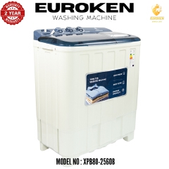 Euroken  Twin Tub Washing Machine 8KG Washer, 6 KG Spinner Combo with Timer Knobs, Built-in Drain Pump, Compact Washer for Home washing machine