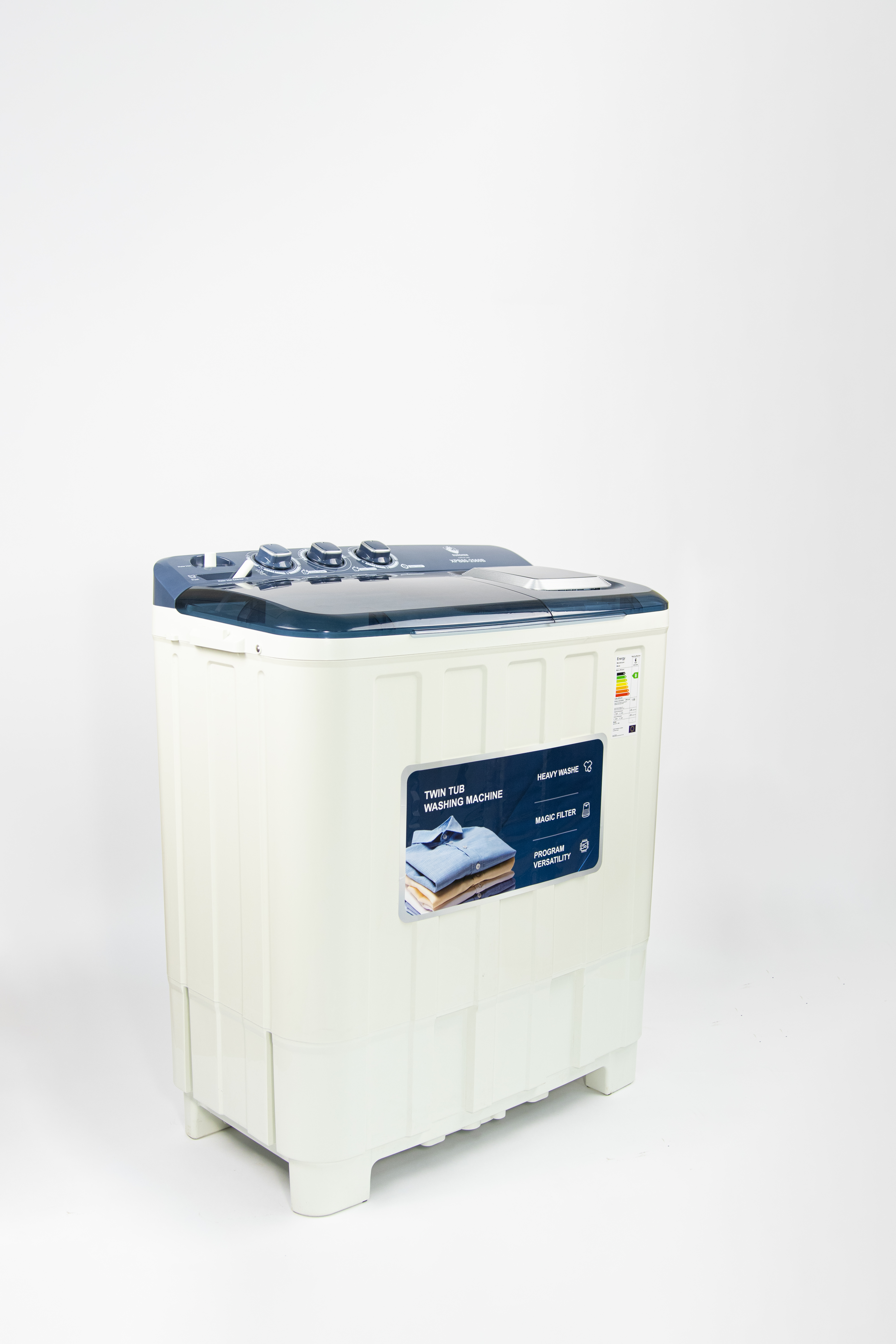 Euroken  Twin Tub Washing Machine 8KG Washer, 6 KG Spinner Combo with Timer Knobs, Built-in Drain Pump, Compact Washer for Home washing machine