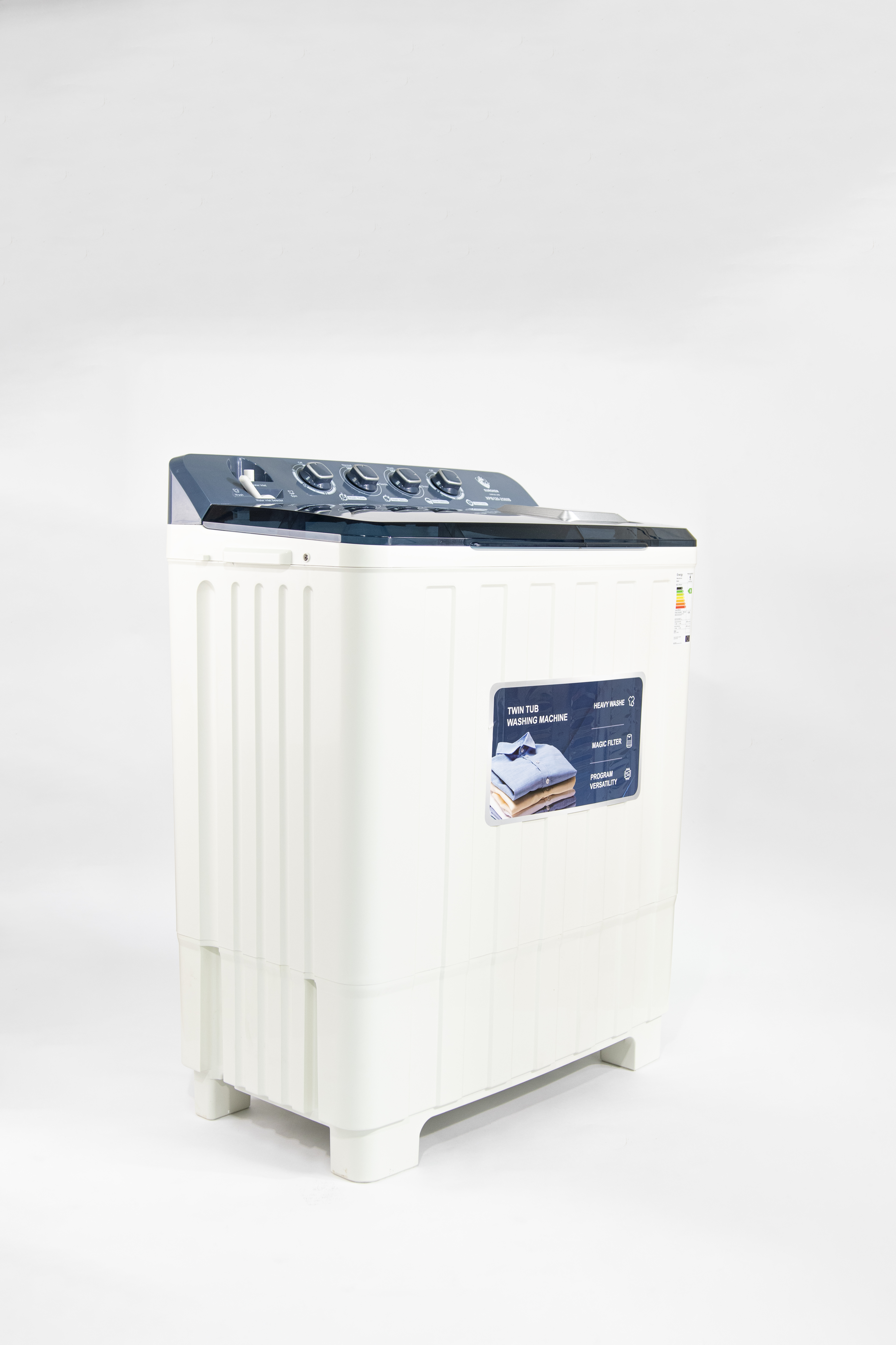 Euroken 12KG Twin Tub Washing Machine 7.5KG Washer, 5KG Spinner Combo with Timer Knobs, Built-in Drain Pump, Compact Washer for Home washing machine
