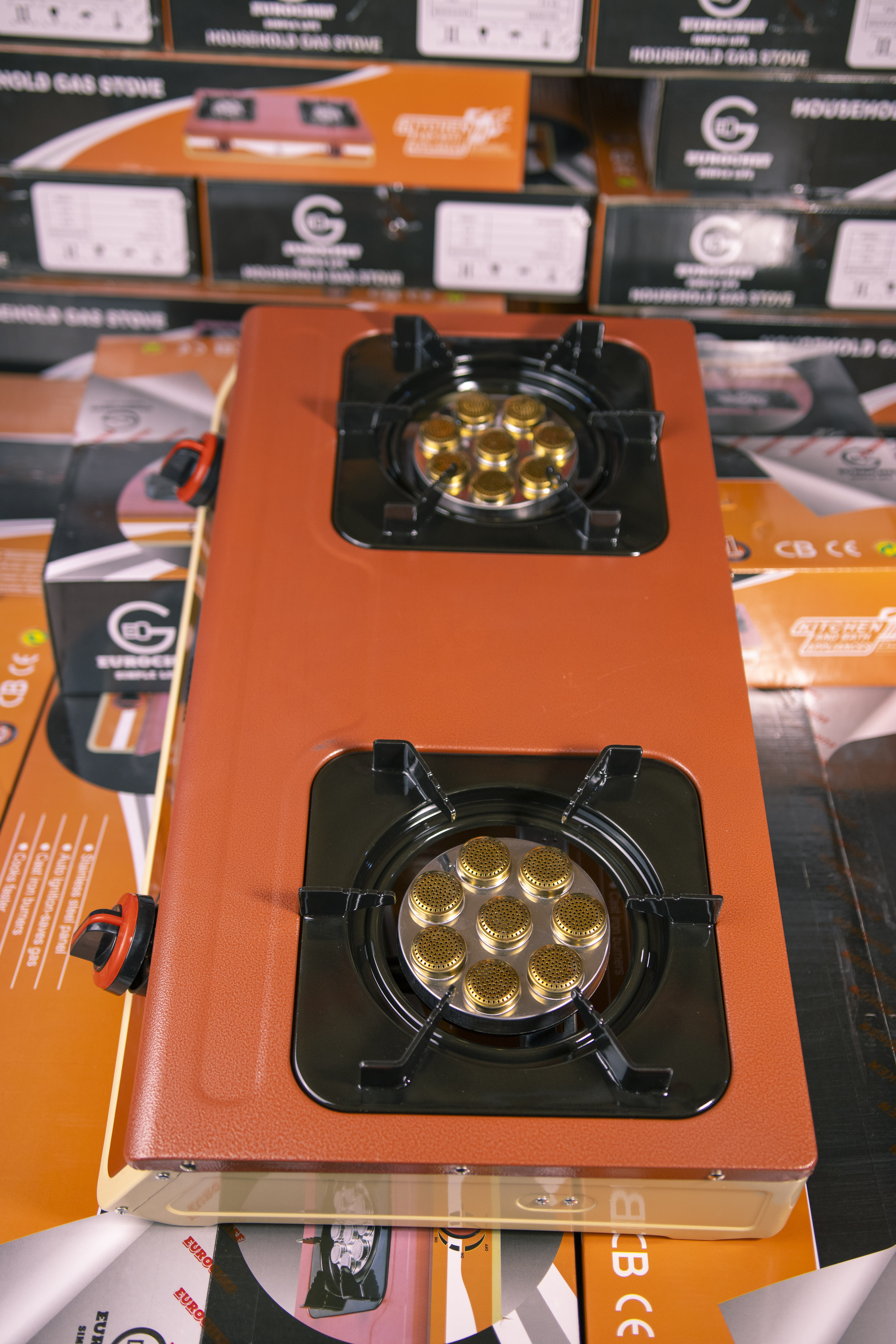 【Limited OfferEurochef ST-SUPER02 Heavy Duty Gas Cooker with Cast Iron Burners, Stainless Steel Panel & Auto Ignition