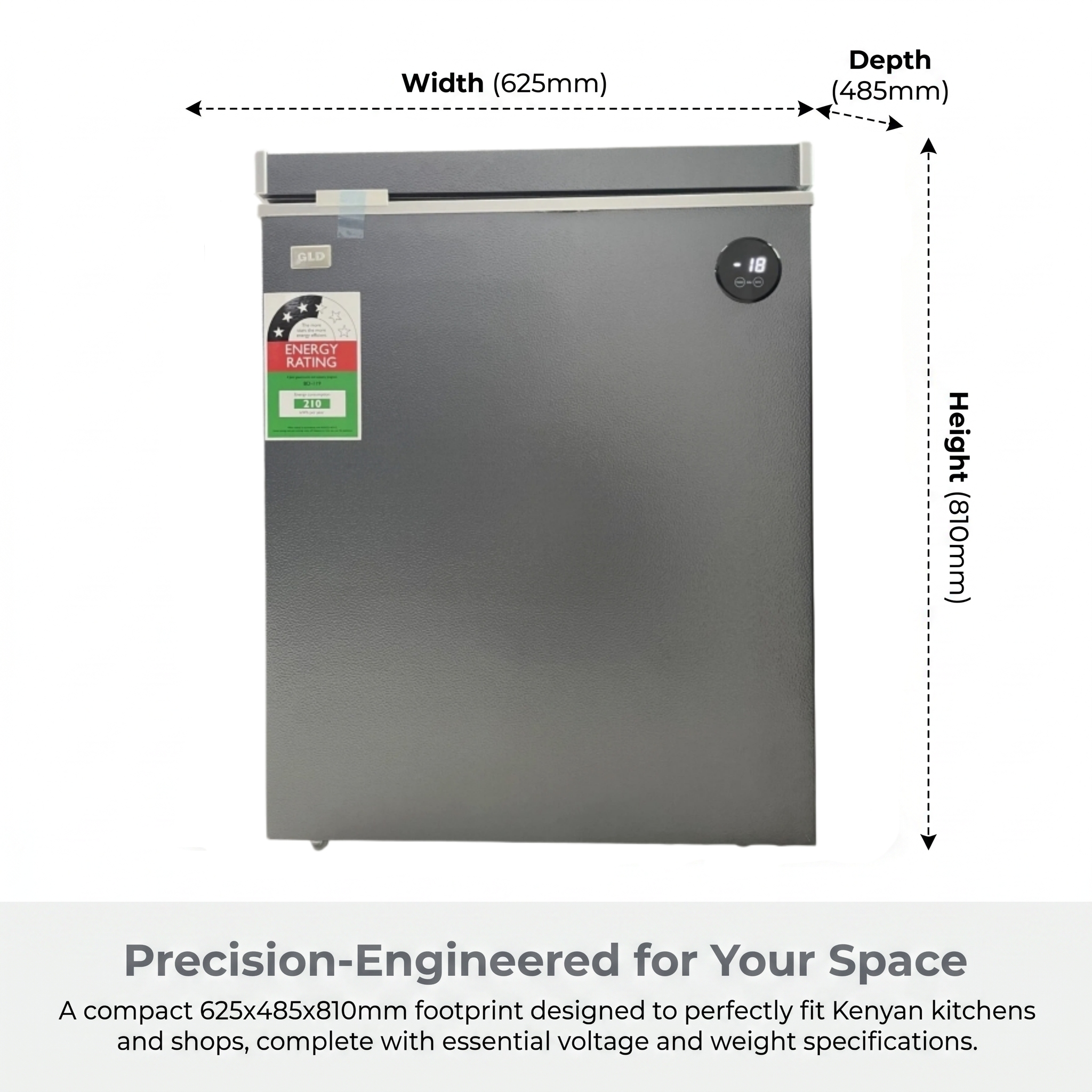 GLD 119L Chest Freezer with Smart Digital Display | Food-Grade Aluminum Liner | 0°C Alarm | 80% Less Frost | Power Outage Protection | 42dB Ultra Quiet Operation | Energy Saving