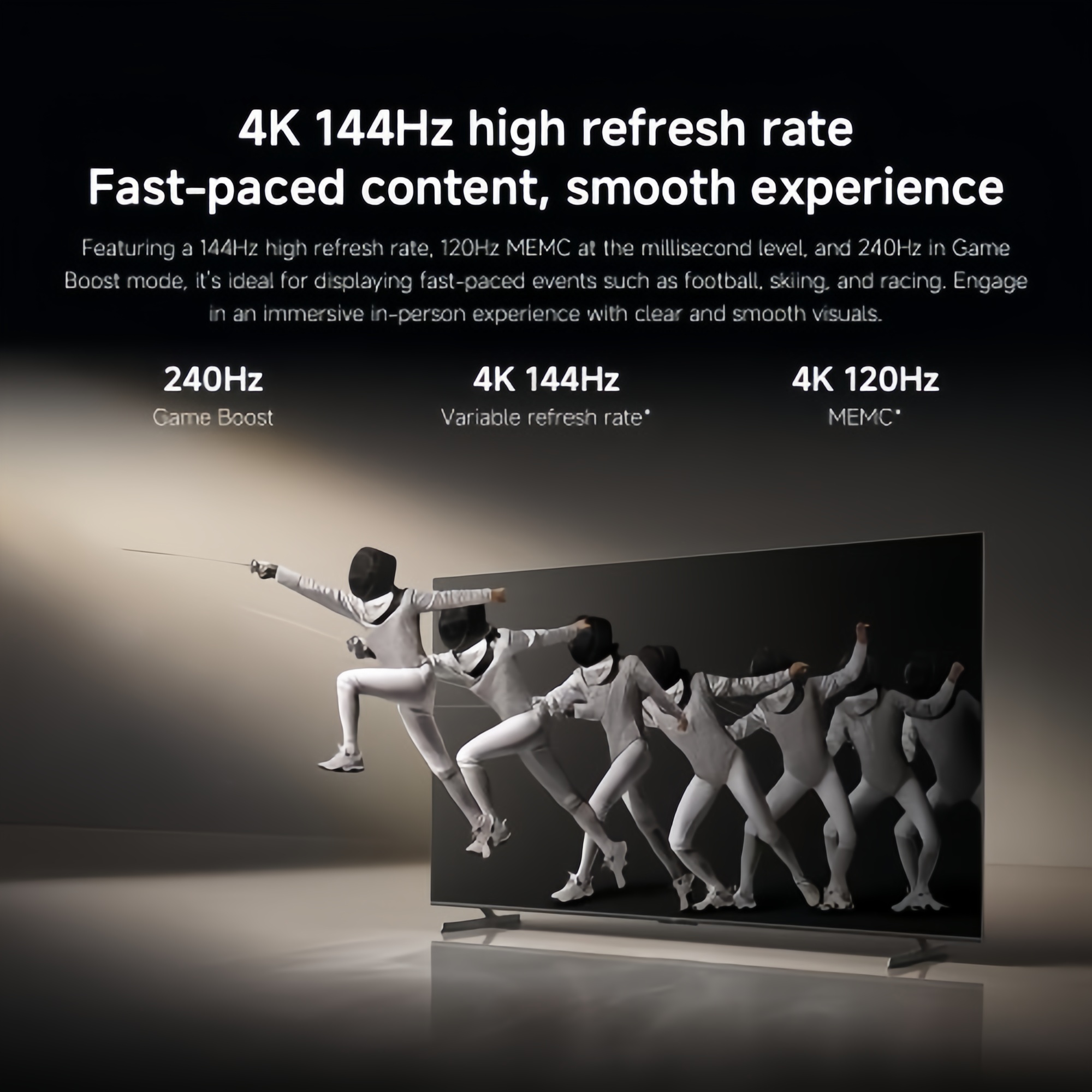 Xiaomi 100" Inch QLED 4K Smart TV, 144Hz High Refresh Rate Gaming Television, Google TV, Dolby Vision & Atmos, HDR10+, WiFi 6 Bluetooth, Multiple HDMI USB Ports, 1.07B Colors AI Processor