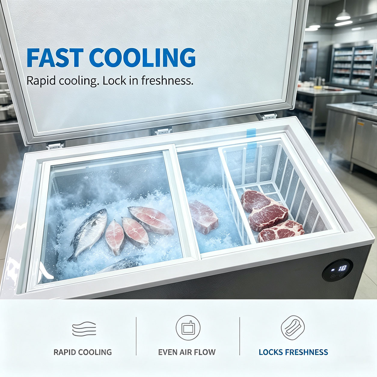 GLD 169L Chest Freezer | Smart Digital Display | Fast Cooling | Energy Saving | 80% Less Frost | 42dB Ultra Quiet | 1 Year Warranty