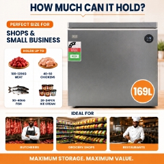 GLD 169L Smart Chest Freezer | Built-In Voltage & Power Protection | Touch Temperature Control | No Extra Fridge Guard Needed | Fast Cooling & Energy Saving