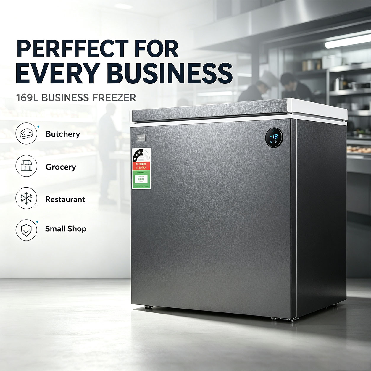 GLD 169L Chest Freezer | Smart Digital Display | Fast Cooling | Energy Saving | 80% Less Frost | 42dB Ultra Quiet | 1 Year Warranty