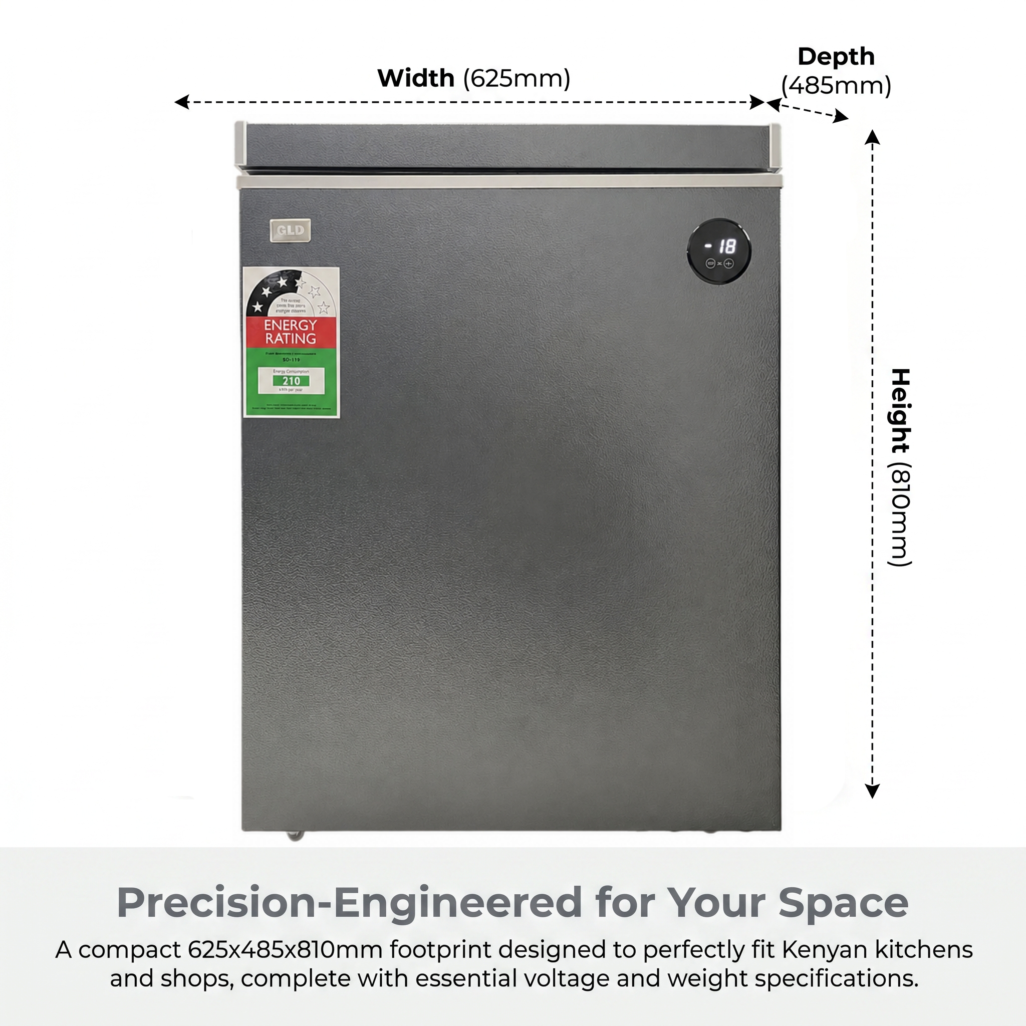 GLD 119L Smart Chest Freezer | Built-In Voltage Stabilizer & Power Delay Protection | Touch Temperature Control | No Extra Fridge Guard Needed | Fast Cooling