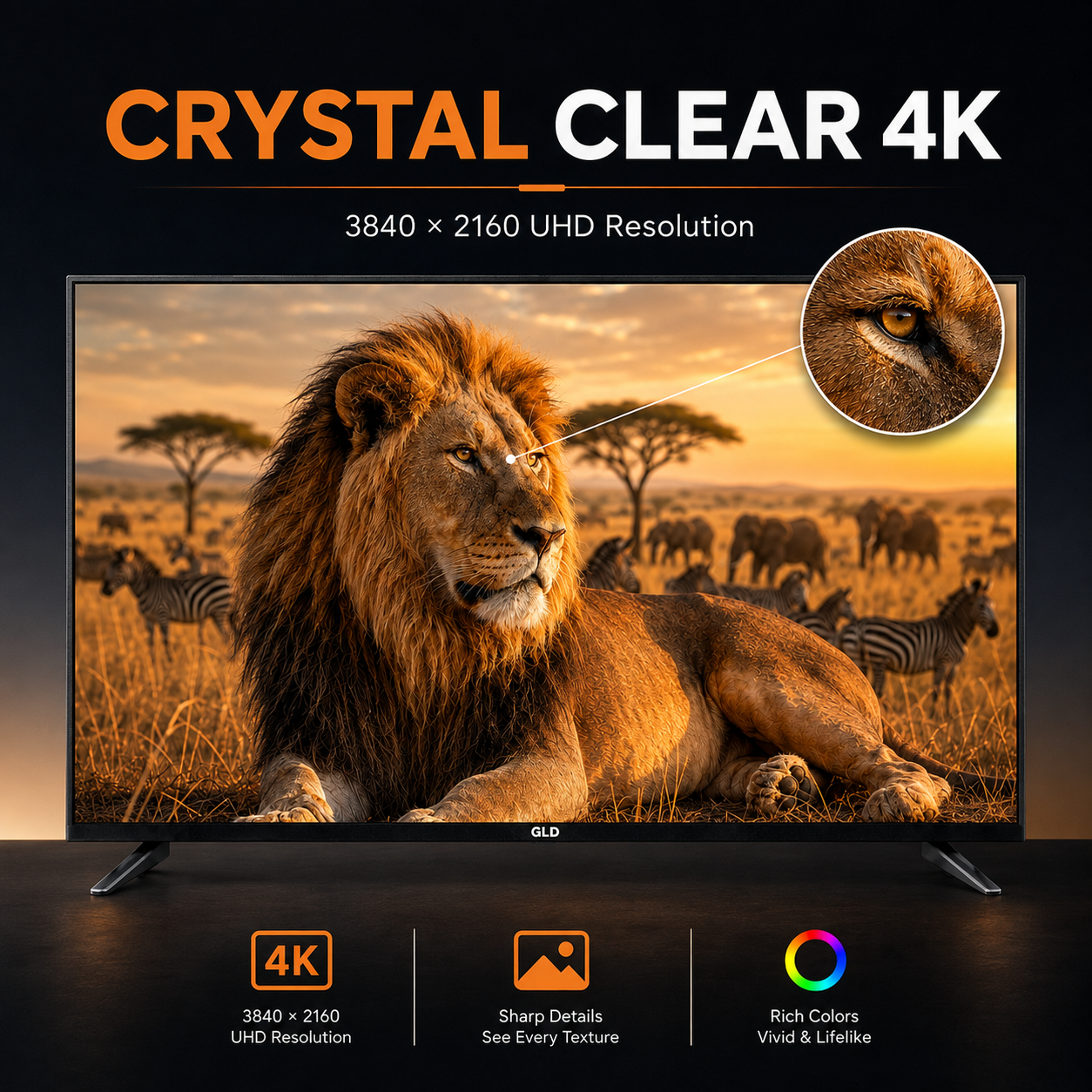 GLD 55Z1 55-Inch 4K UHD Tizen Smart TV, DVB-T2/S2, WiFi & Bluetooth, 3 HDMI, 2 USB, 2×10W Stereo Sound, Black, 1 Year Warranty