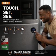 GLD 119L Smart Chest Freezer | Built-In Voltage Stabilizer & Power Delay Protection | Touch Temperature Control | No Extra Fridge Guard Needed | Fast Cooling