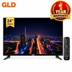 GLD 24FZ Frameless 23.6-Inch HD LED Digital TV, DVB-T2, 1366×768, 2×5W Stereo Sound, 2 HDMI, 2 USB, Black